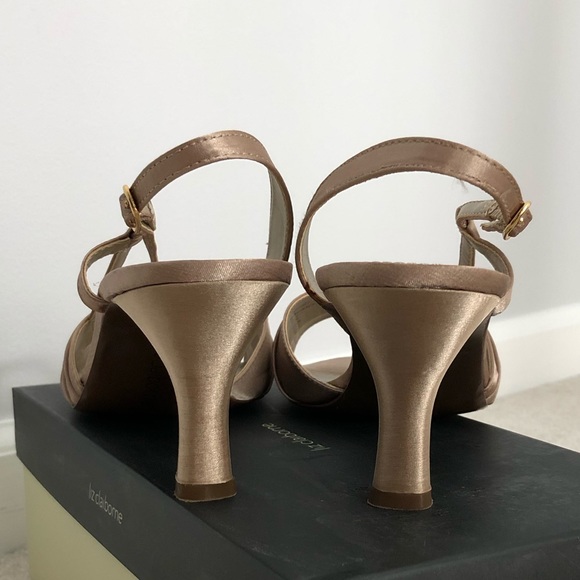 Satin Champagne Colored Heels - Picture 3 of 6